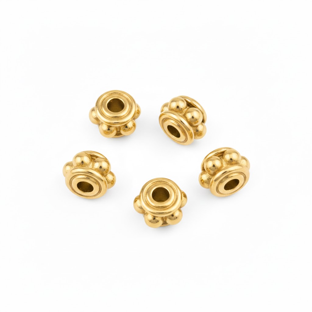 gold plated bali brass spacer bead