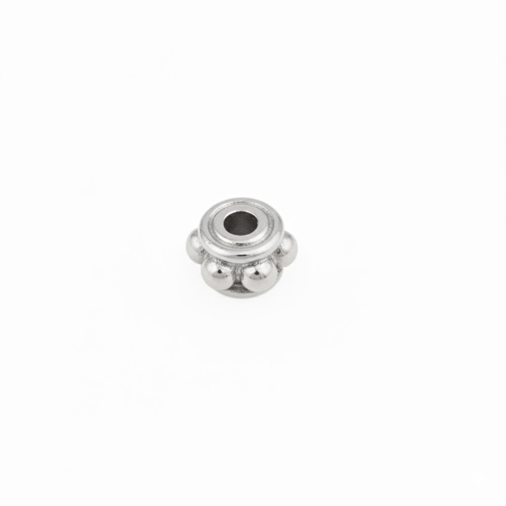 silver plated bali brass spacer bead