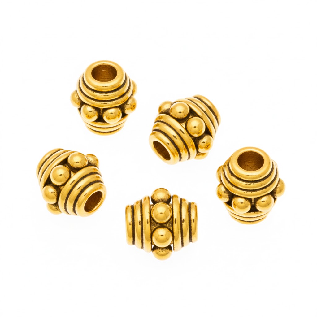gold plated bali brass spacer bead