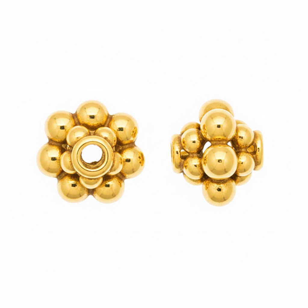 gold plated bali brass spacer bead