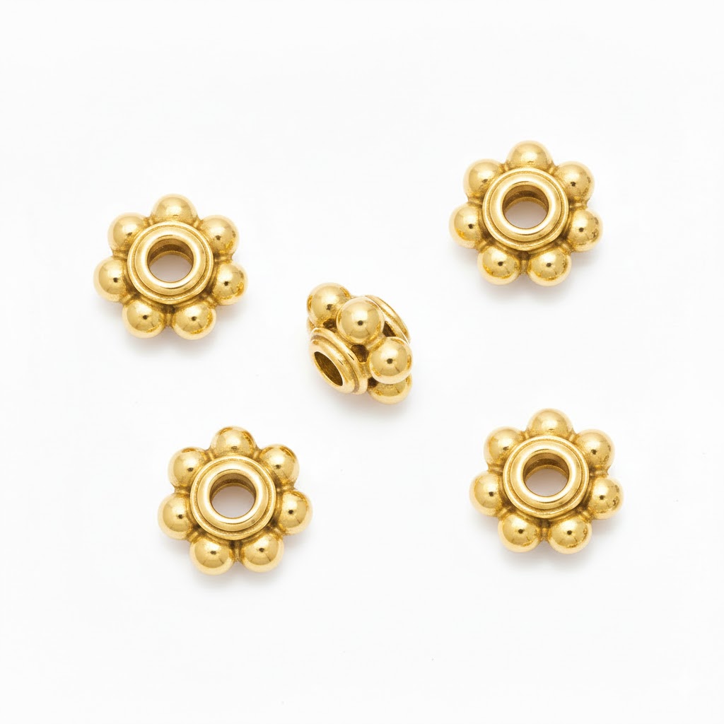 gold plated bali brass spacer bead