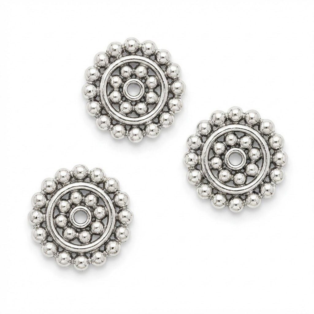 silver plated bali brass spacer bead