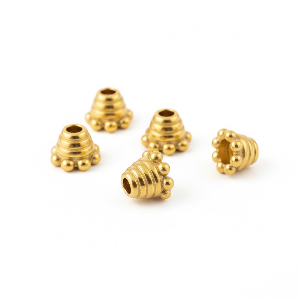 Gold Plated Brass Bead Caps 2.9×4.5mm – S5056