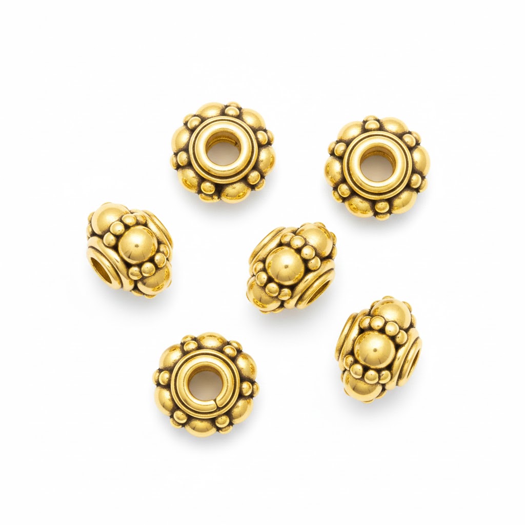 gold plated bali brass spacer bead