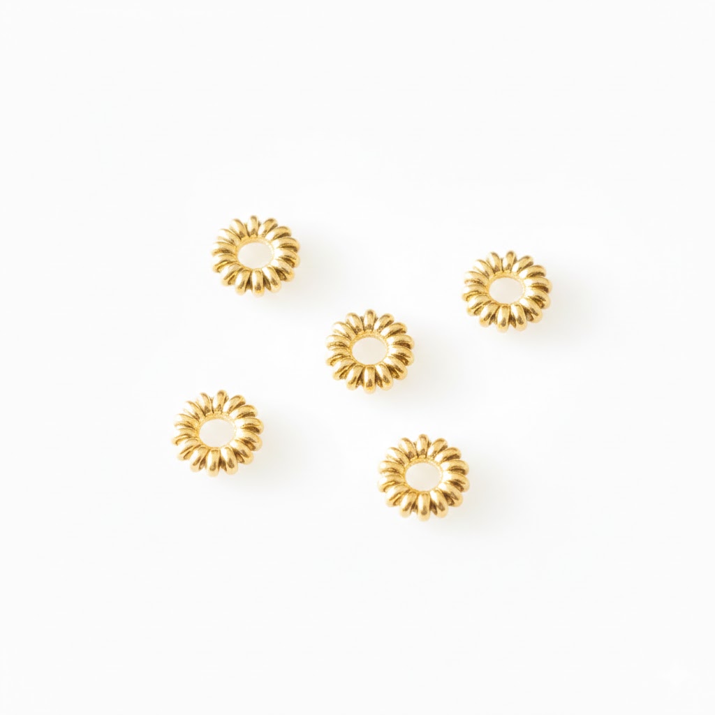 gold plated bali brass spacer bead
