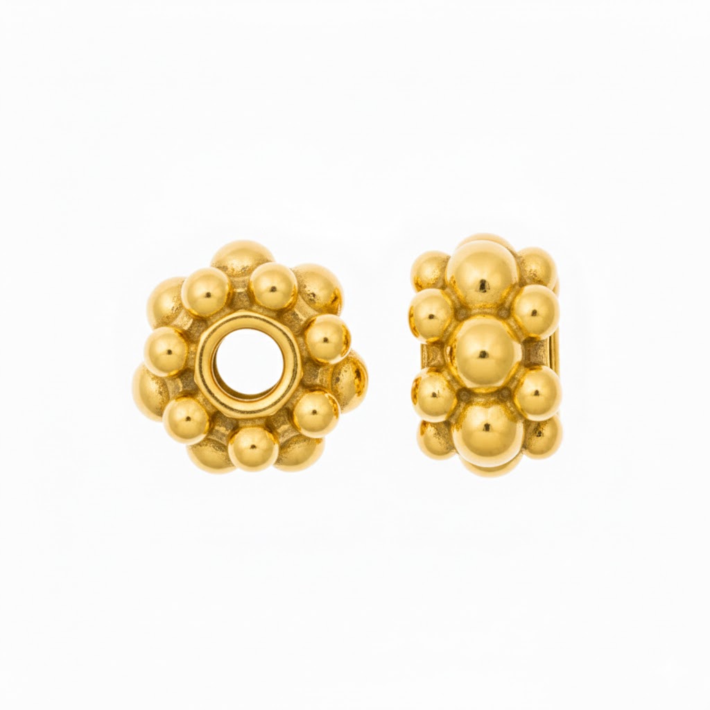 gold plated bali brass spacer bead
