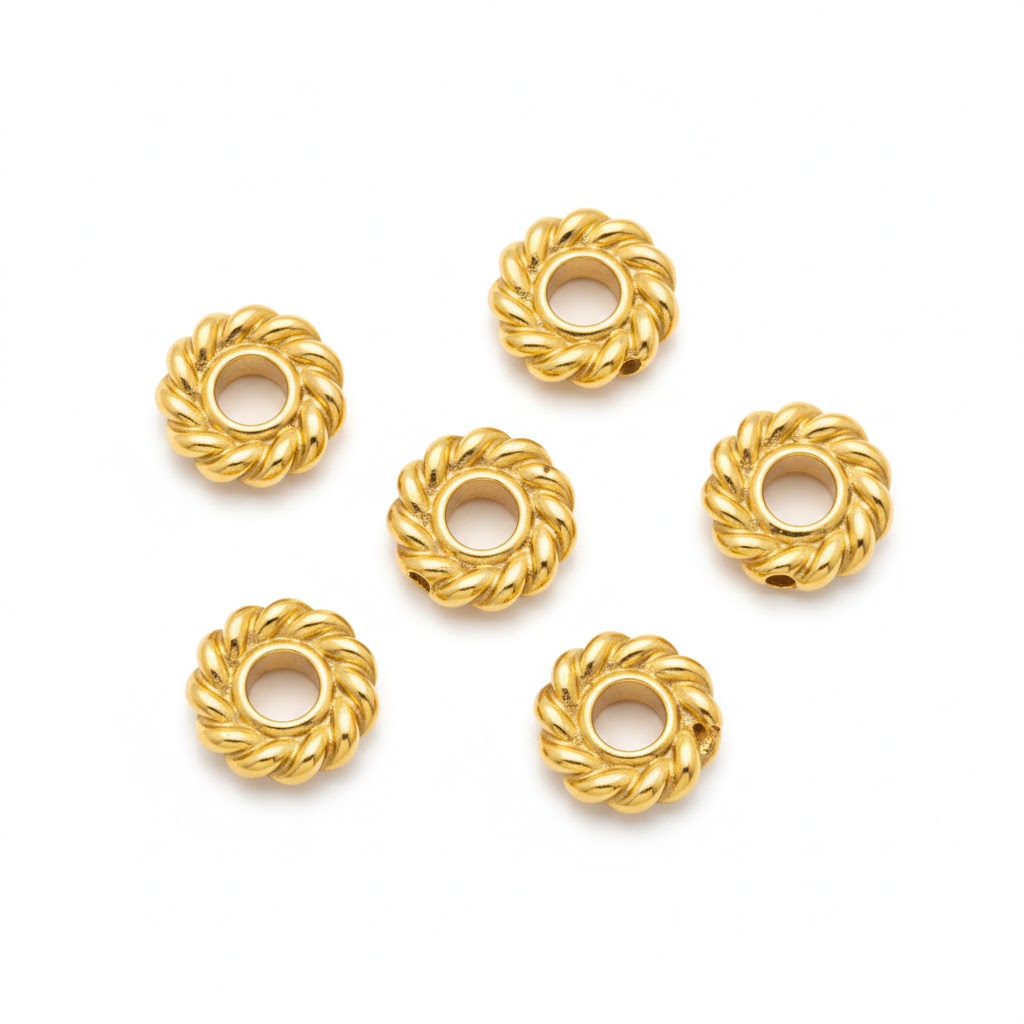 gold plated bali brass spacer bead