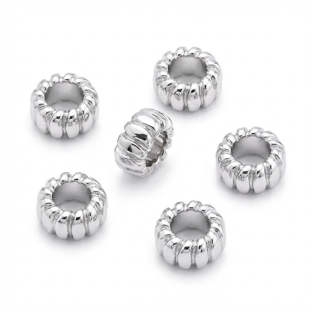 silver plated bali brass spacer bead