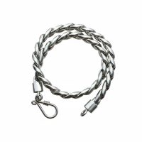 Silver Plated Brass Curb Chain Bracelet 3.5mm Round, 20cm Length - BC2005