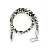 Silver Plated Brass Franco Chain Bracelet 3mm Round, 20cm Length – BC2001