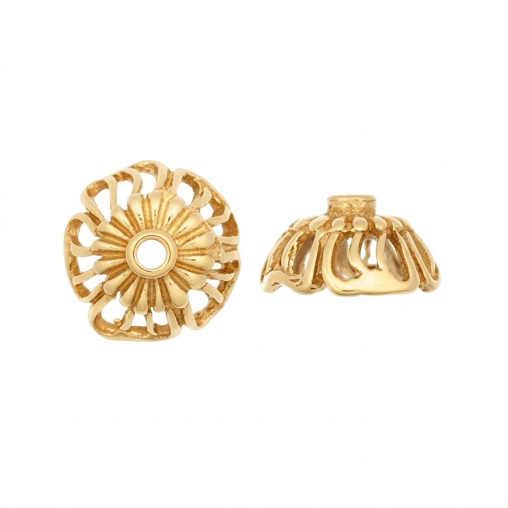 gold plated brass cone bead CAP094X