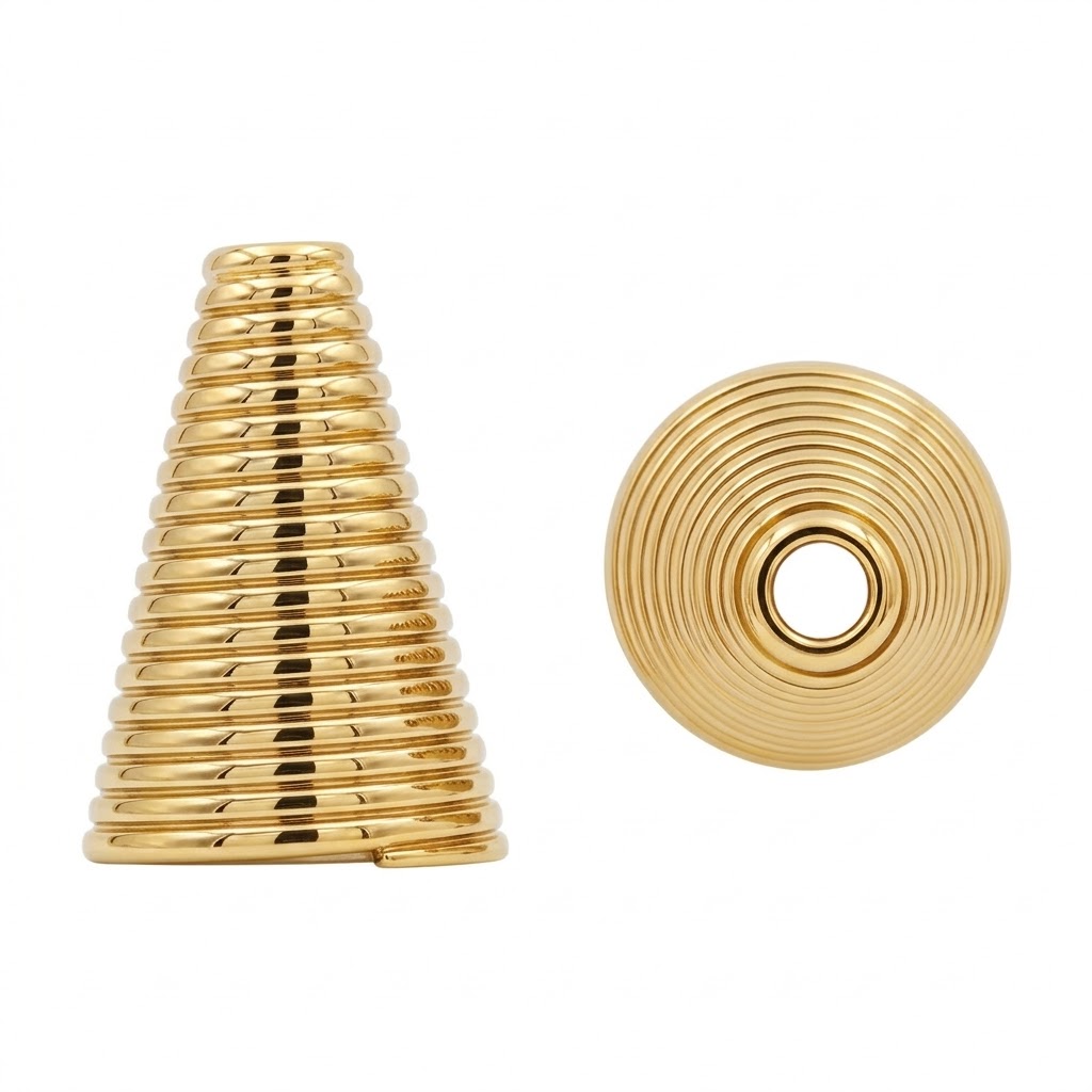 gold plated brass cone bead CAP026X