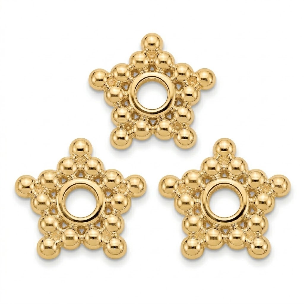 gold plated brass star spacer S5016