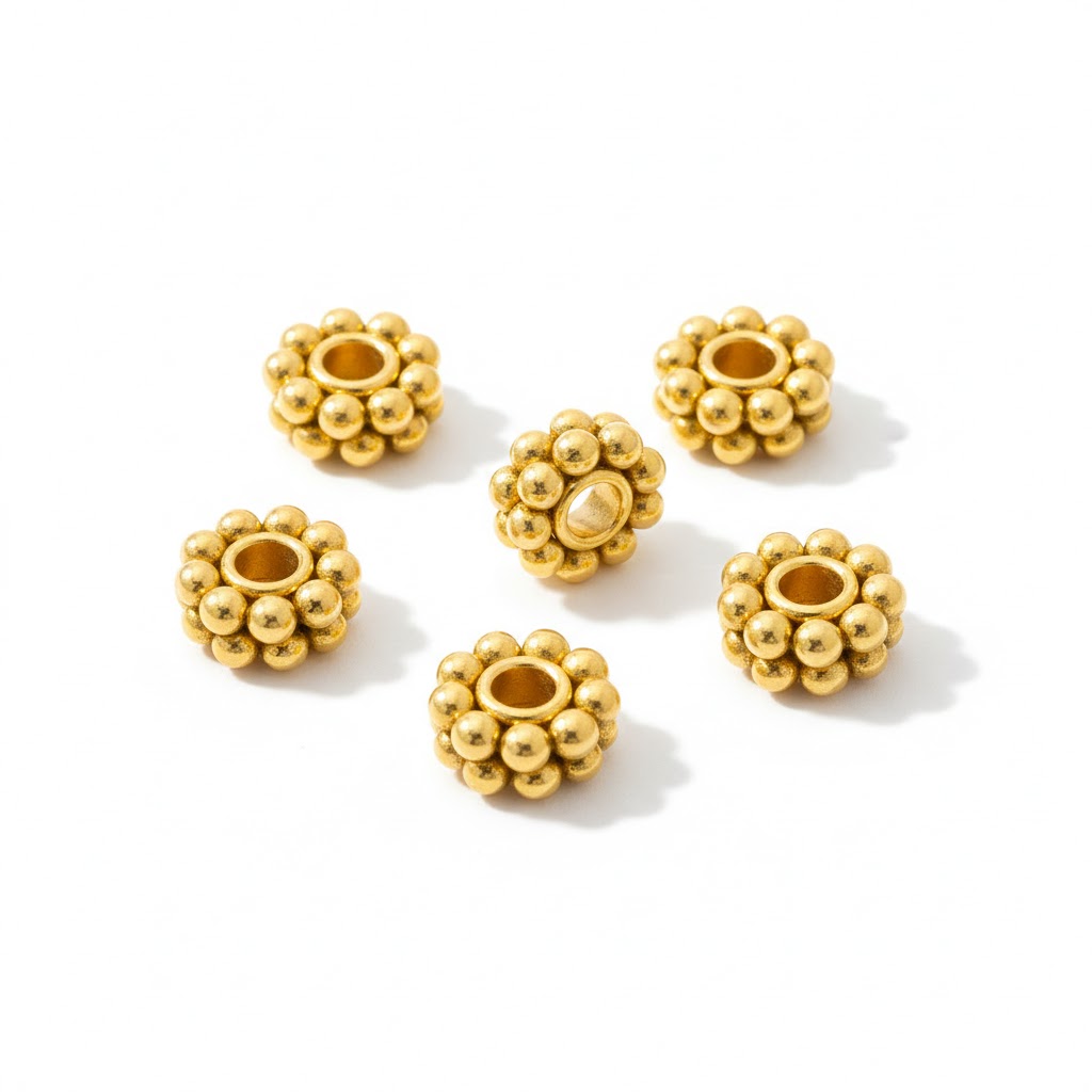 gold plated bali brass spacer bead