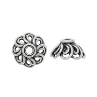 silver plated brass bead caps CAP055X