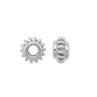 silver plated brass spacer bead S5112