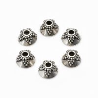 silver plated grass bead caps CAP067X