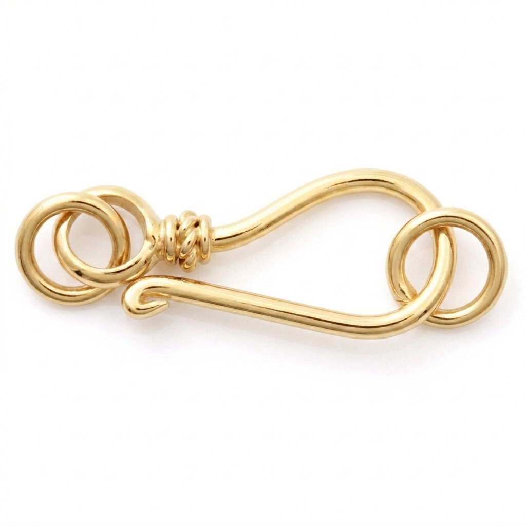 bali brass hook clasp gold plated-C3020X