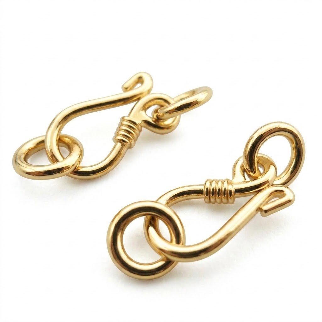 bali brass hook clasp gold-plated C3210G