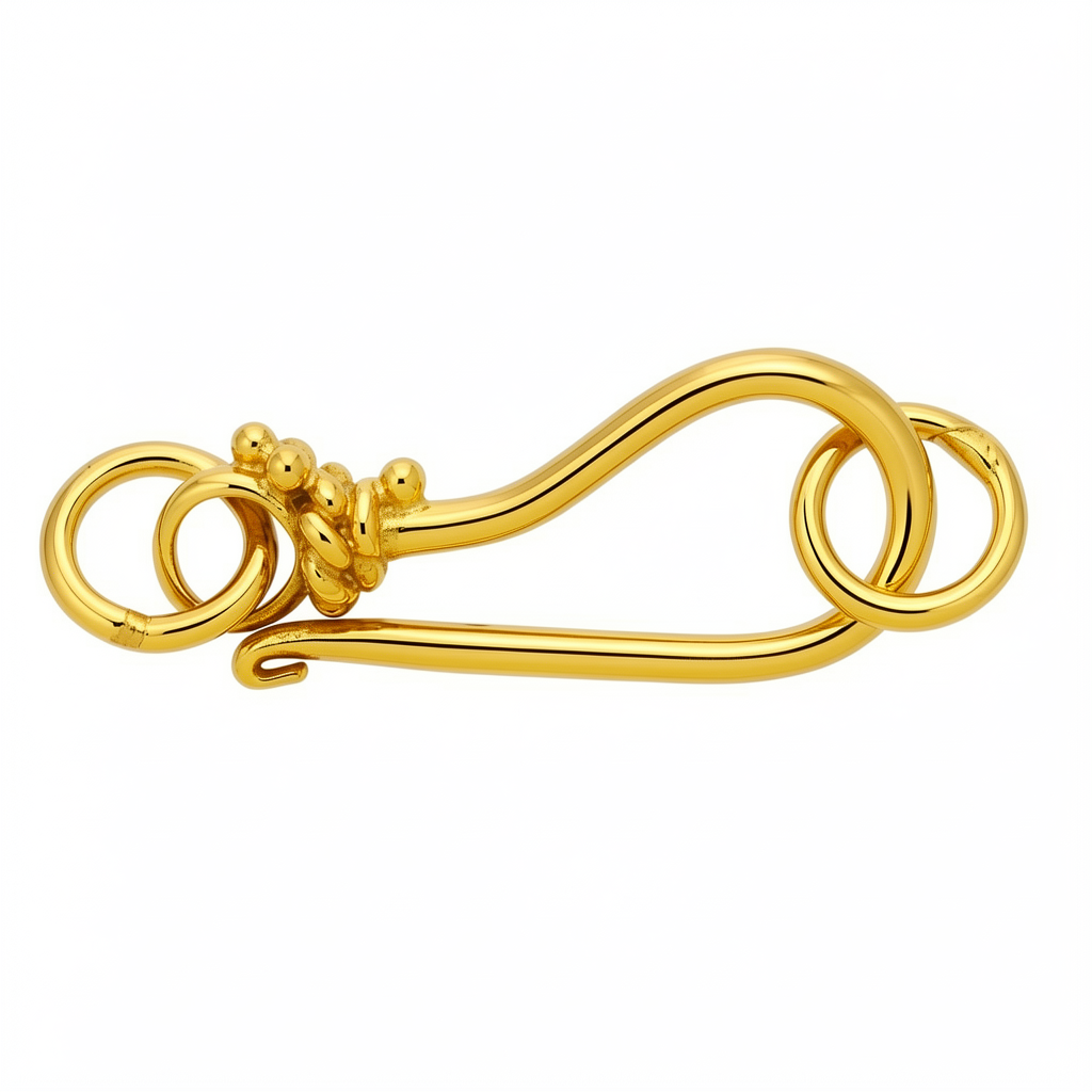 bali brass hook clasp gold plated C3019S