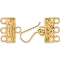 bali brass hook clasp silver plated C3083G