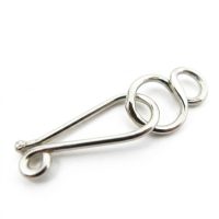 bali brass hook clasp silver plated C3123S