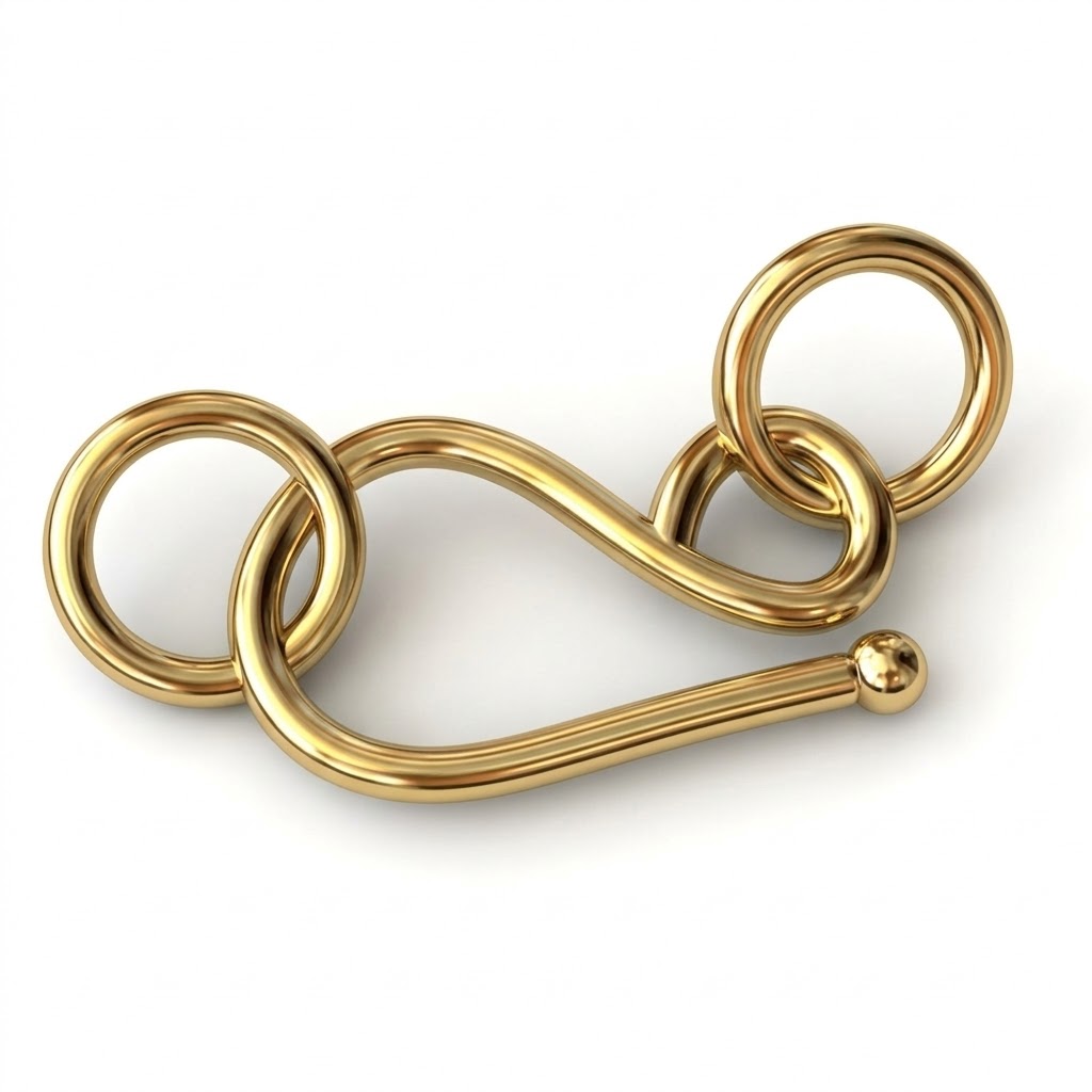 bali brass hook clasp gold plated C3179S