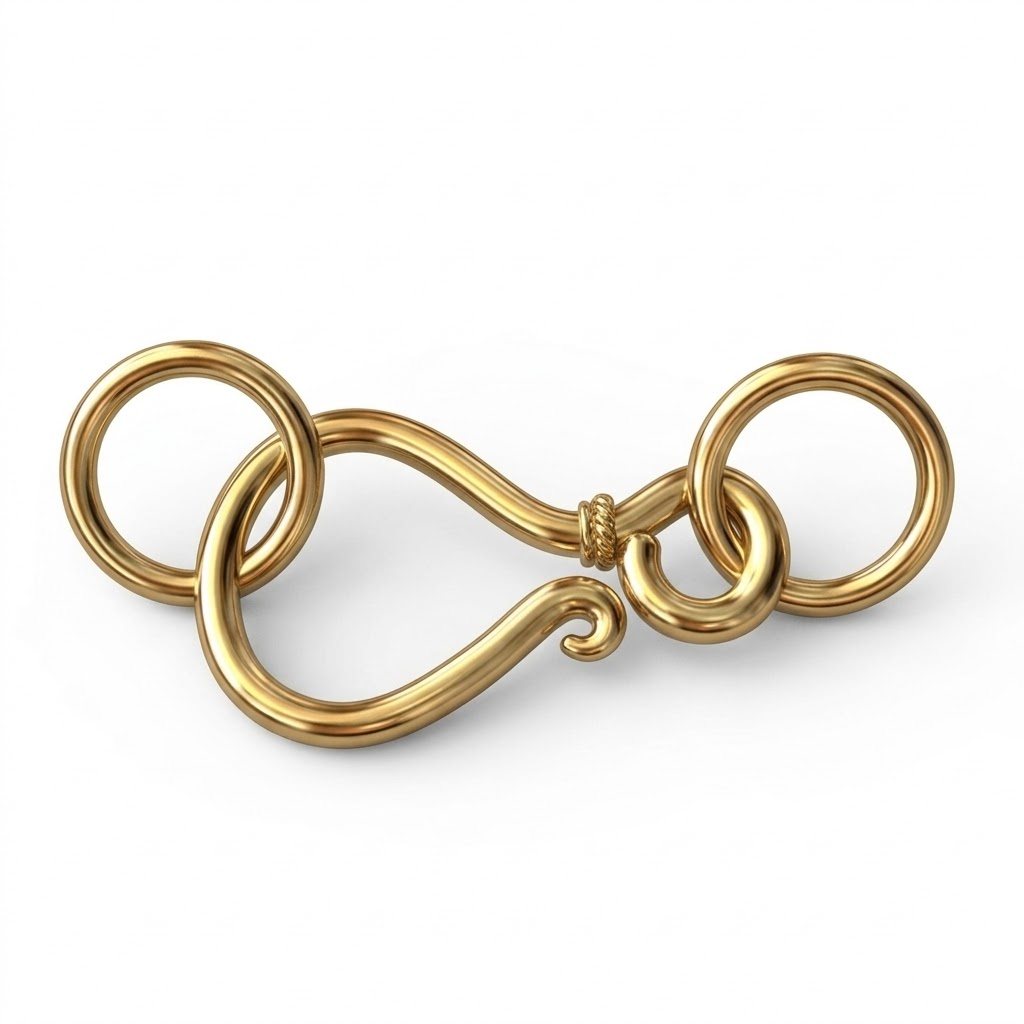 bali brass hook clasp gold plated C3182S