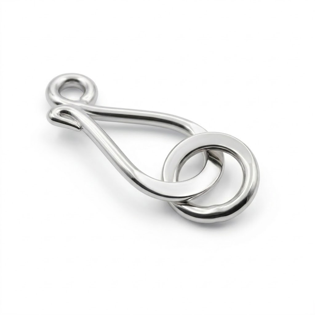 bali brass hook clasp silver plated C3207S