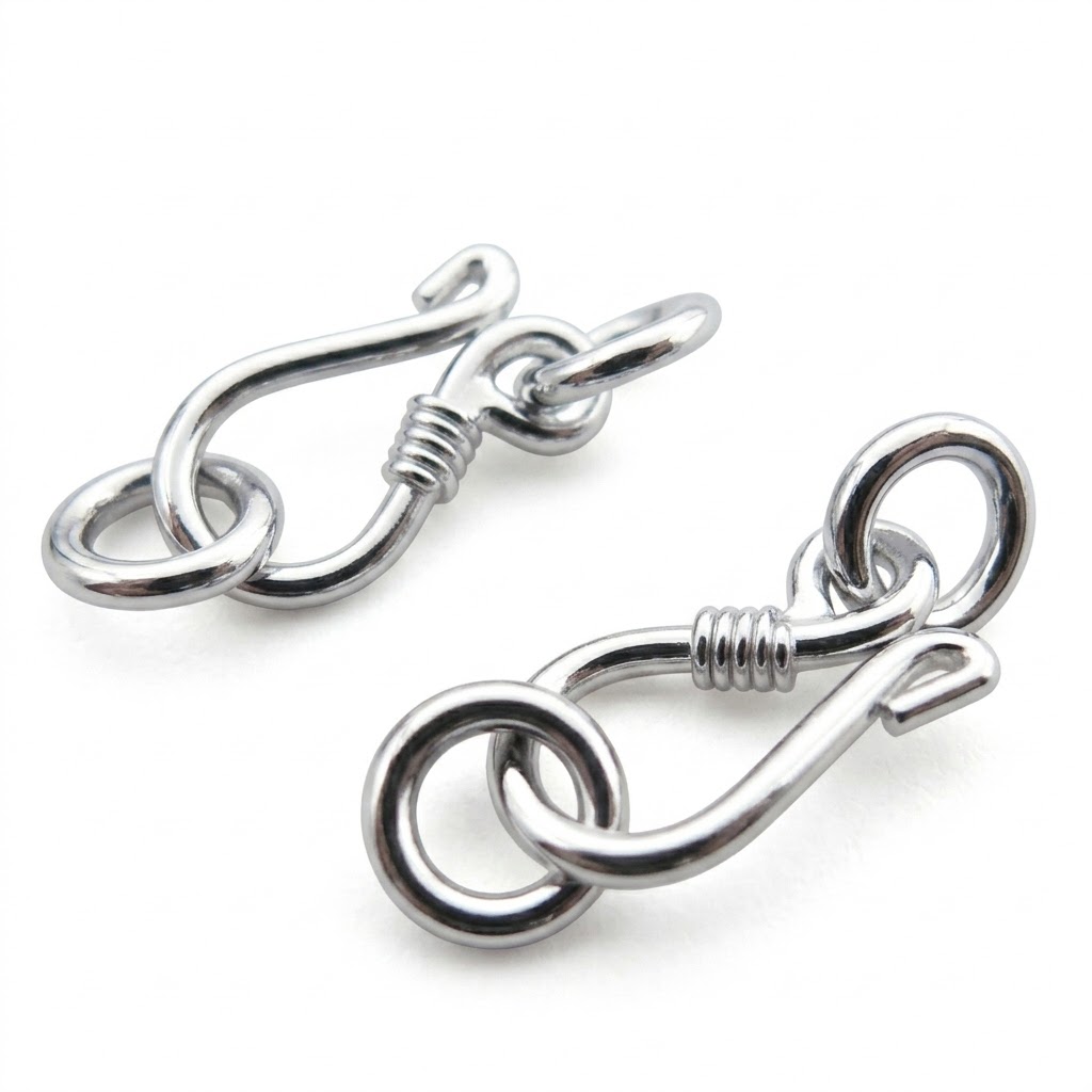 bali brass hook clasp silver-plated C3210S