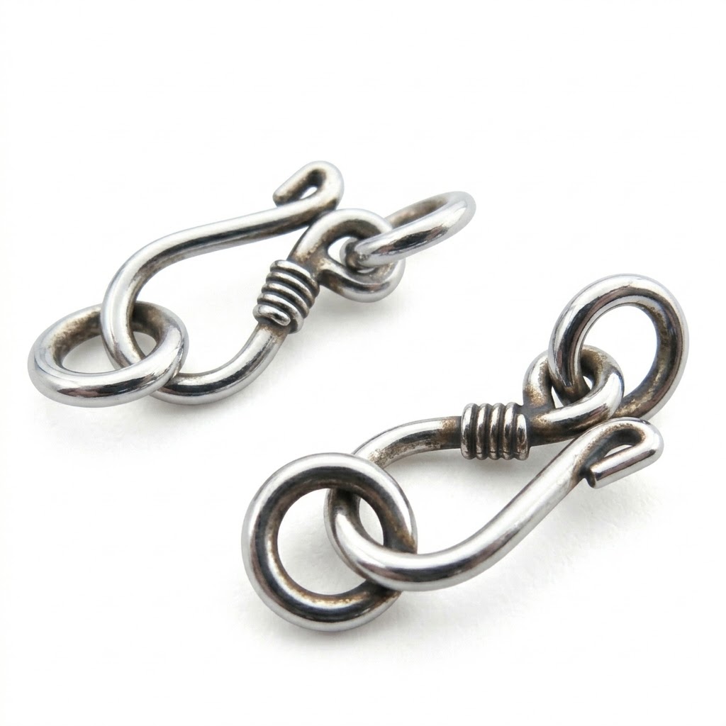 bali brass hook clasp silver-plated C3210X