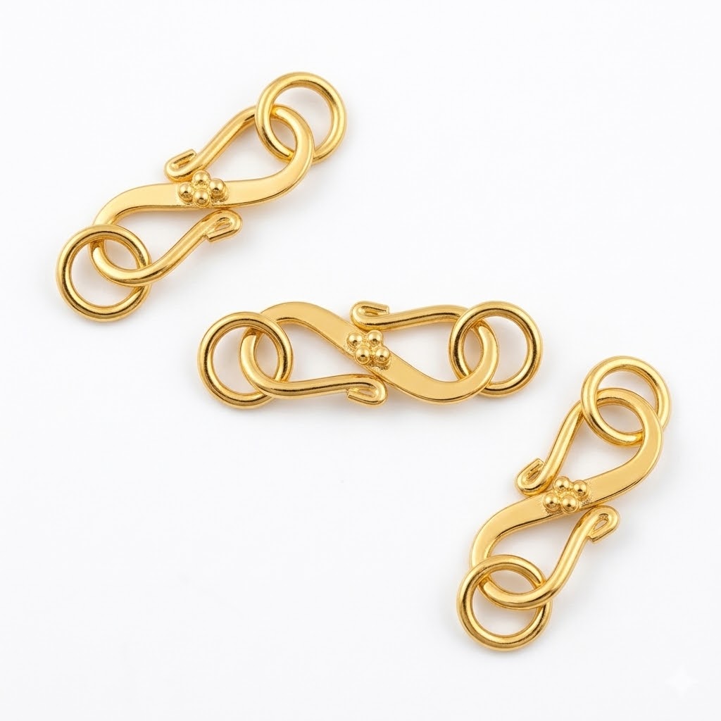 bali brass hook clasp gold plated C3211G