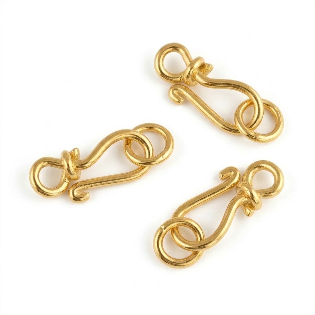 bali brass hook clasp gold plated C3212S