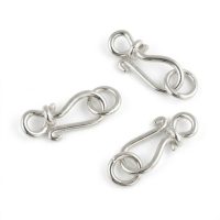 bali brass hook clasp silver plated C3212S