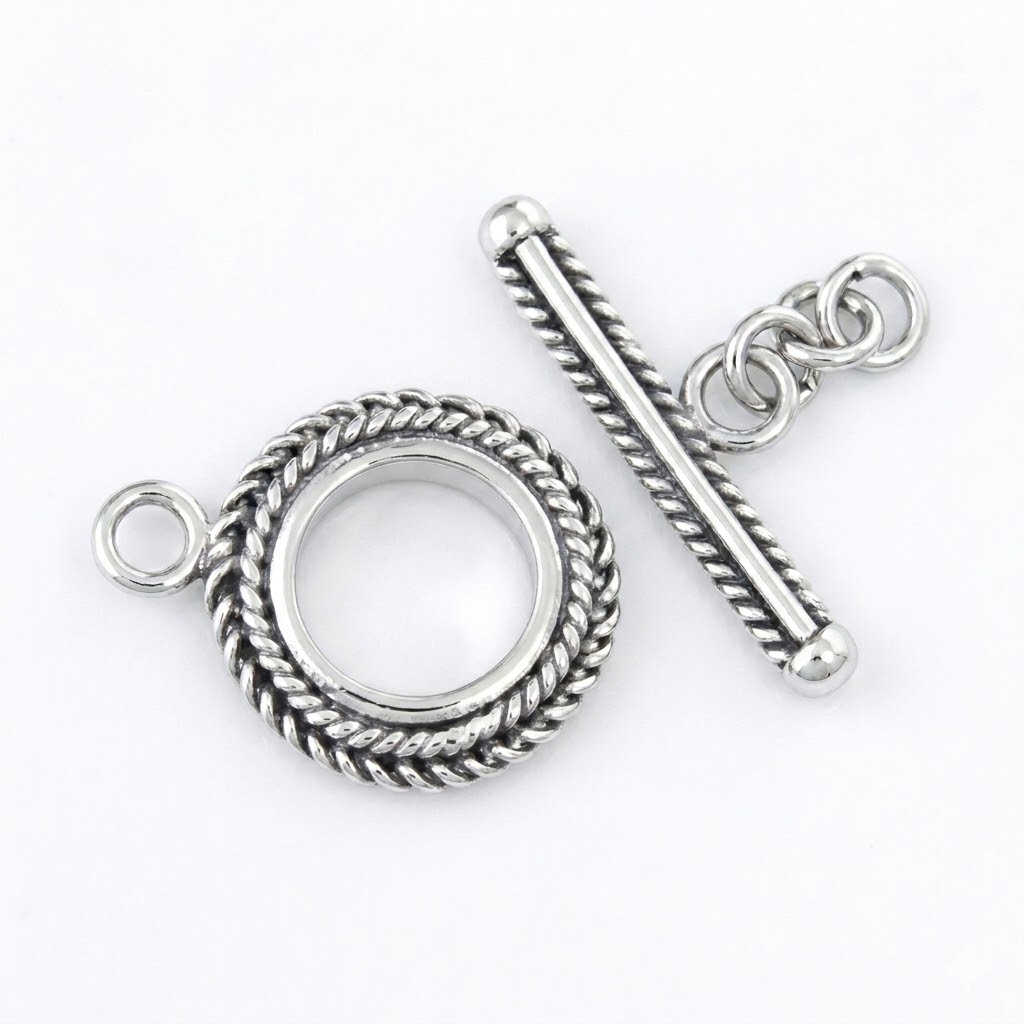 bali brass toggle clasp silver-plated C3104X