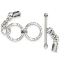 bali brass toggle clasp silver plated C3141S