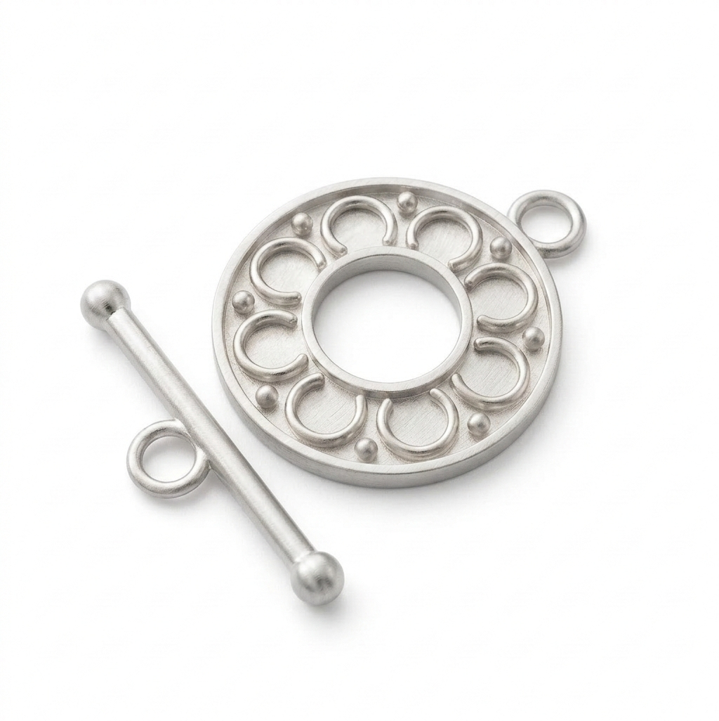 bali brass toggle clasp silver plated C3198X