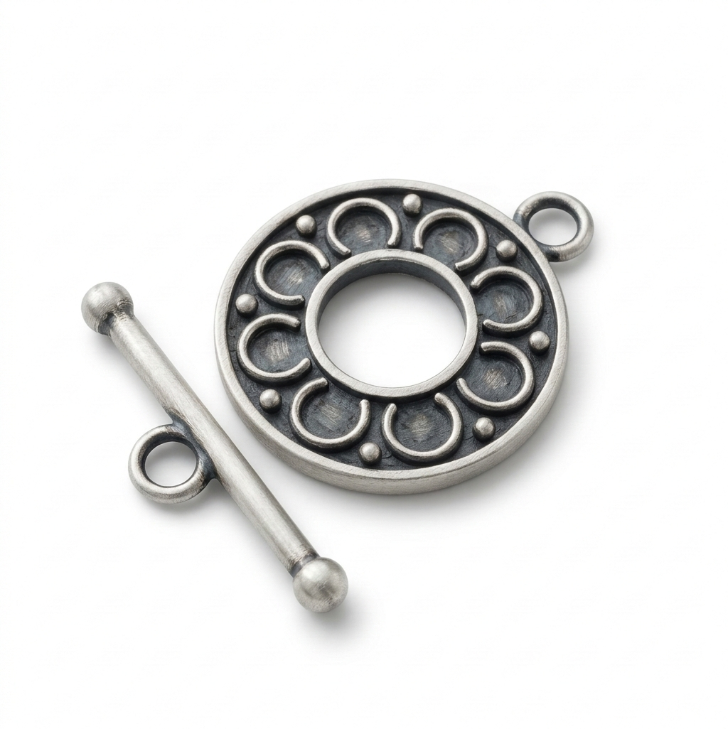 bali brass toggle clasp silver plated C3198X