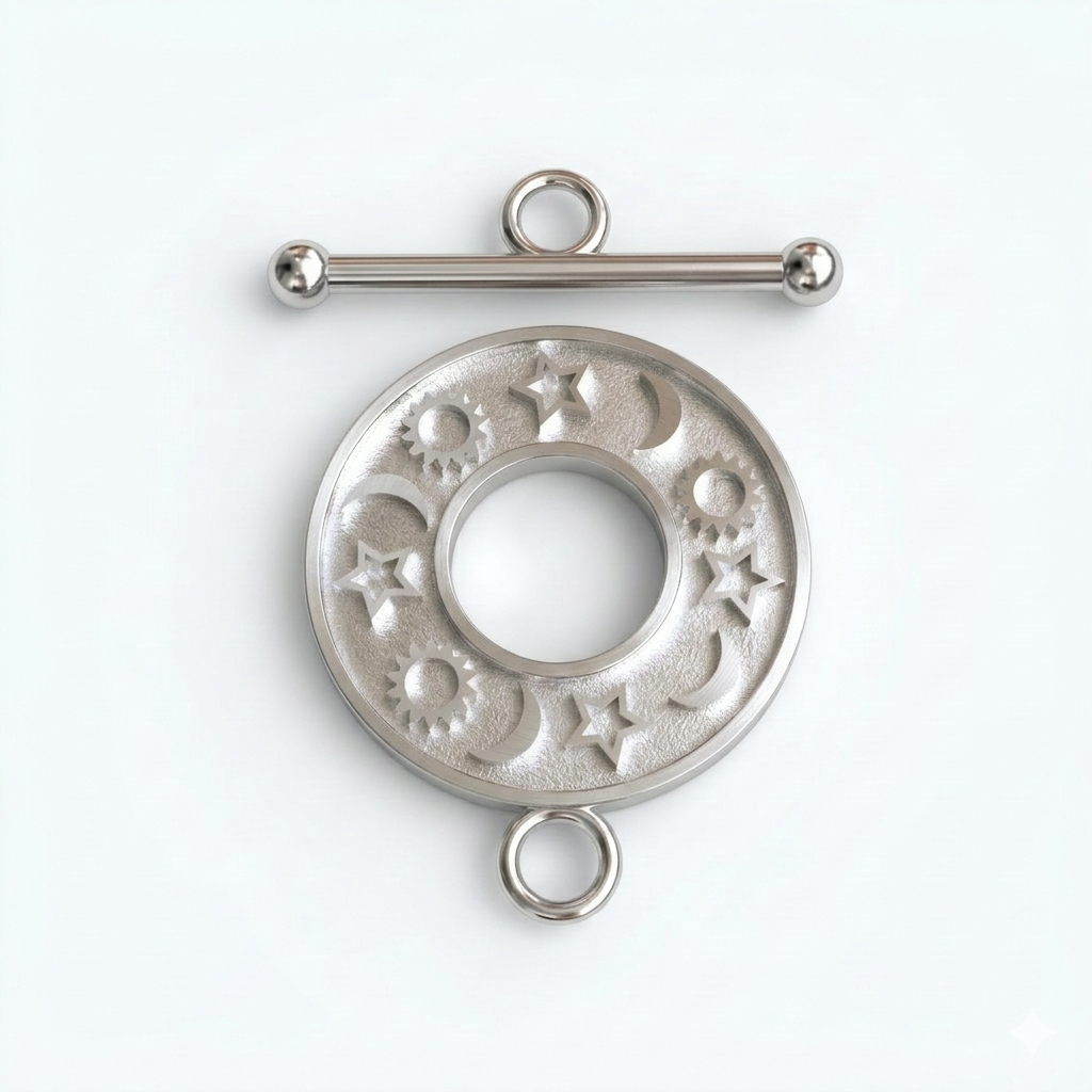 bali brass toggle clasp silver plated C3218X