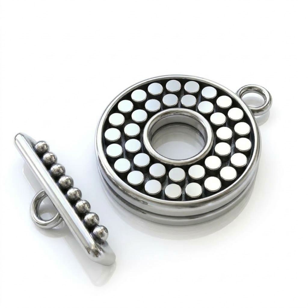bali brass toggle clasp silver plated C3177S
