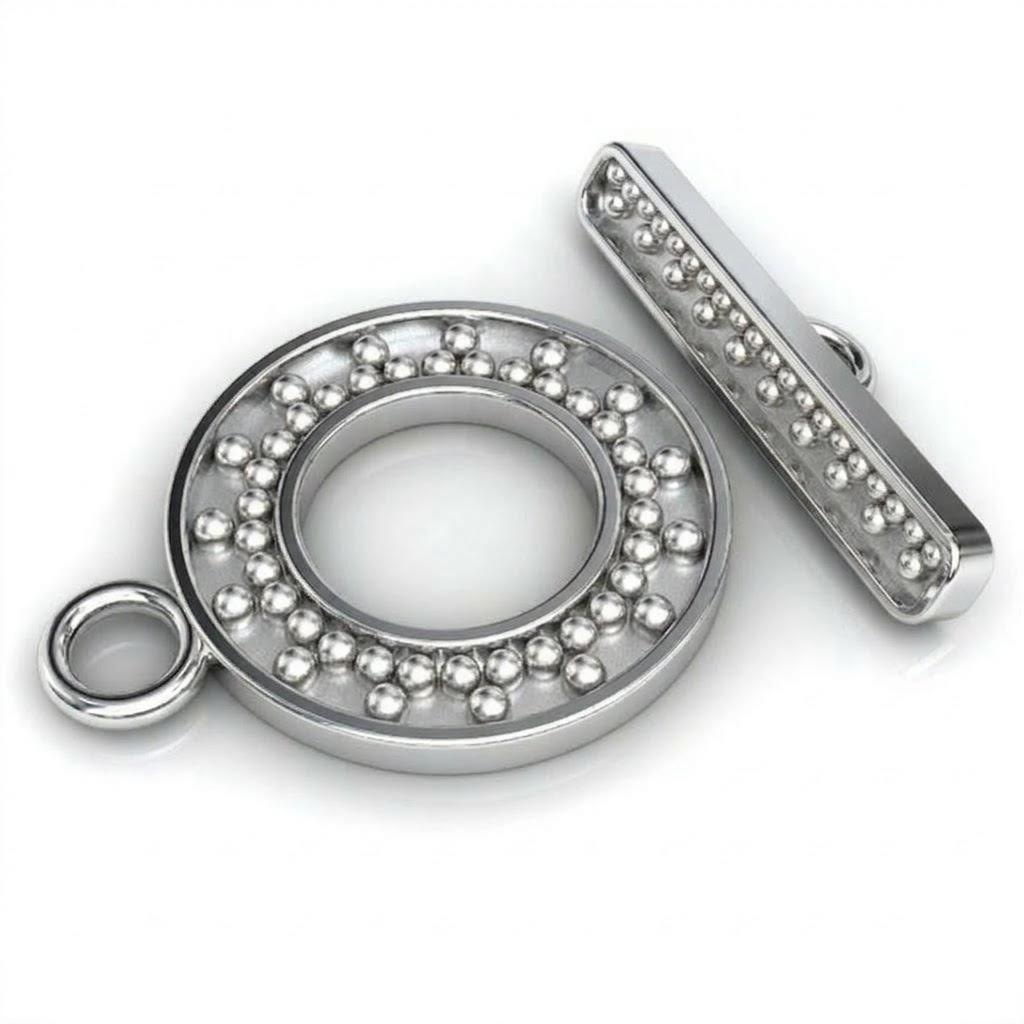 bali brass toggle clasp silver plated c3178S