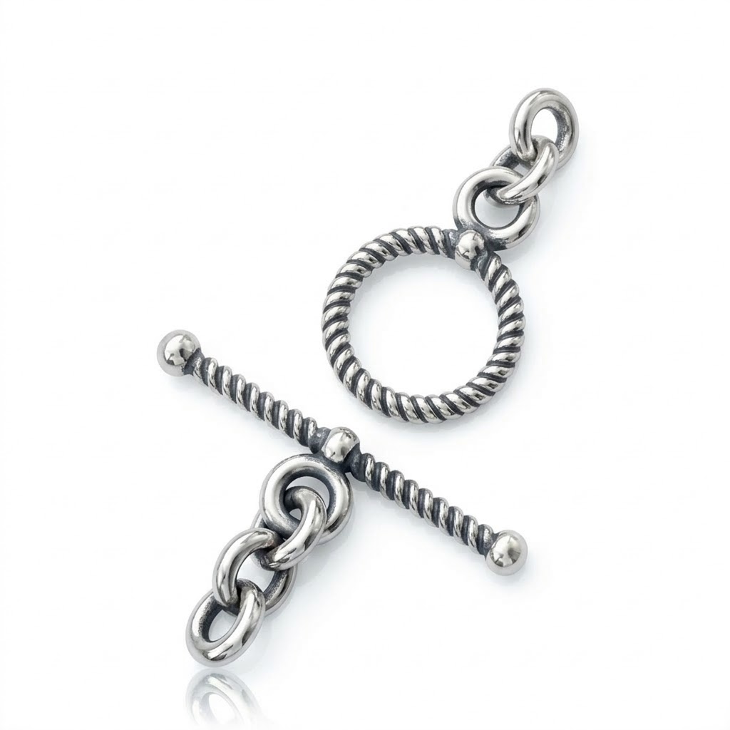 bali brass toggle clasp silver plated C3203S