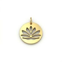 Gold Plated Brass Lotus Flower Charm CH012
