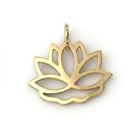 Gold Plated Brass Lotus Flower Charm CH013