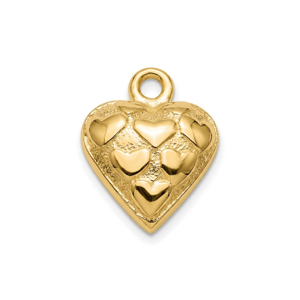 gold plated Bali brass heart charm CH243G