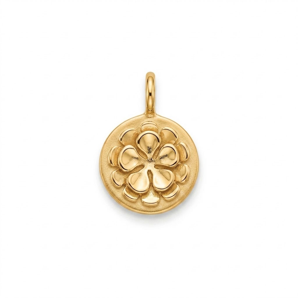 gold plated brass Frangipani flower charm CH191G