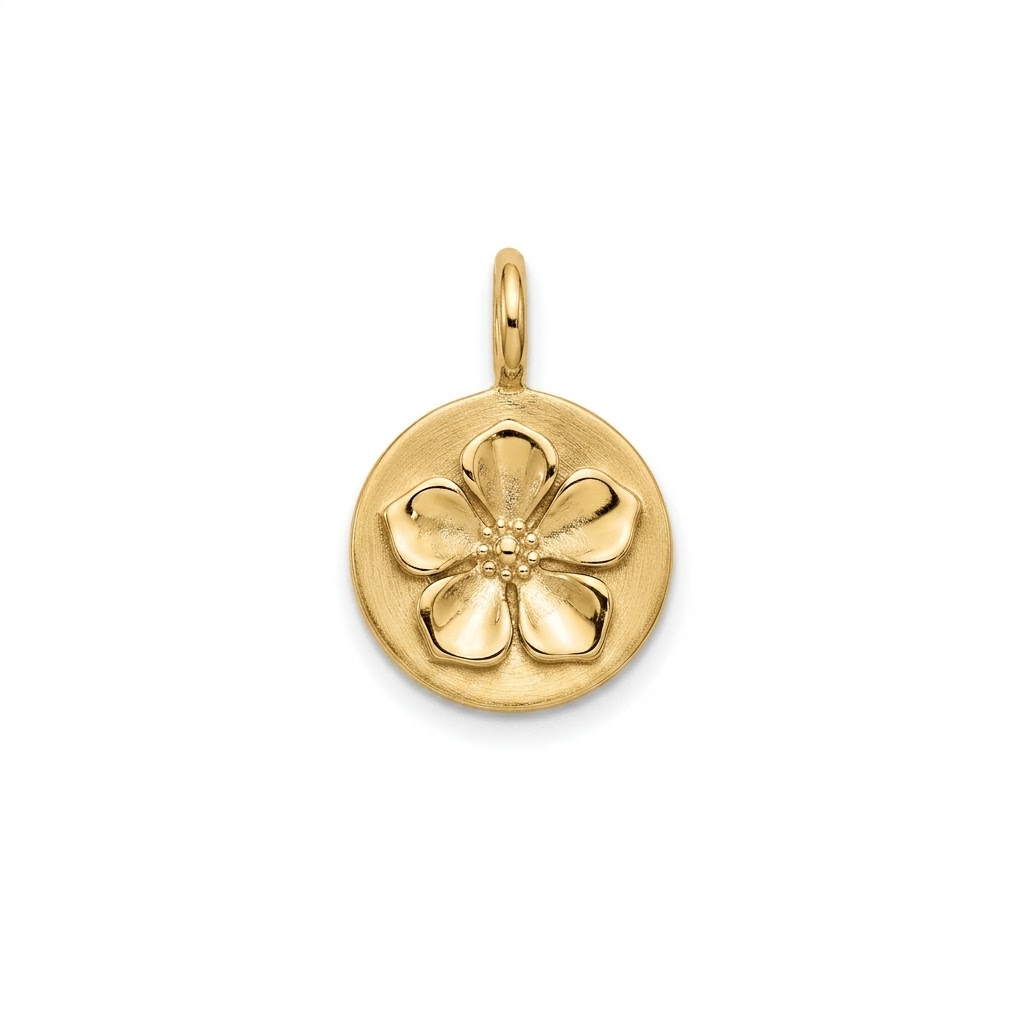 gold plated brass Jasmine flower charm CH189G