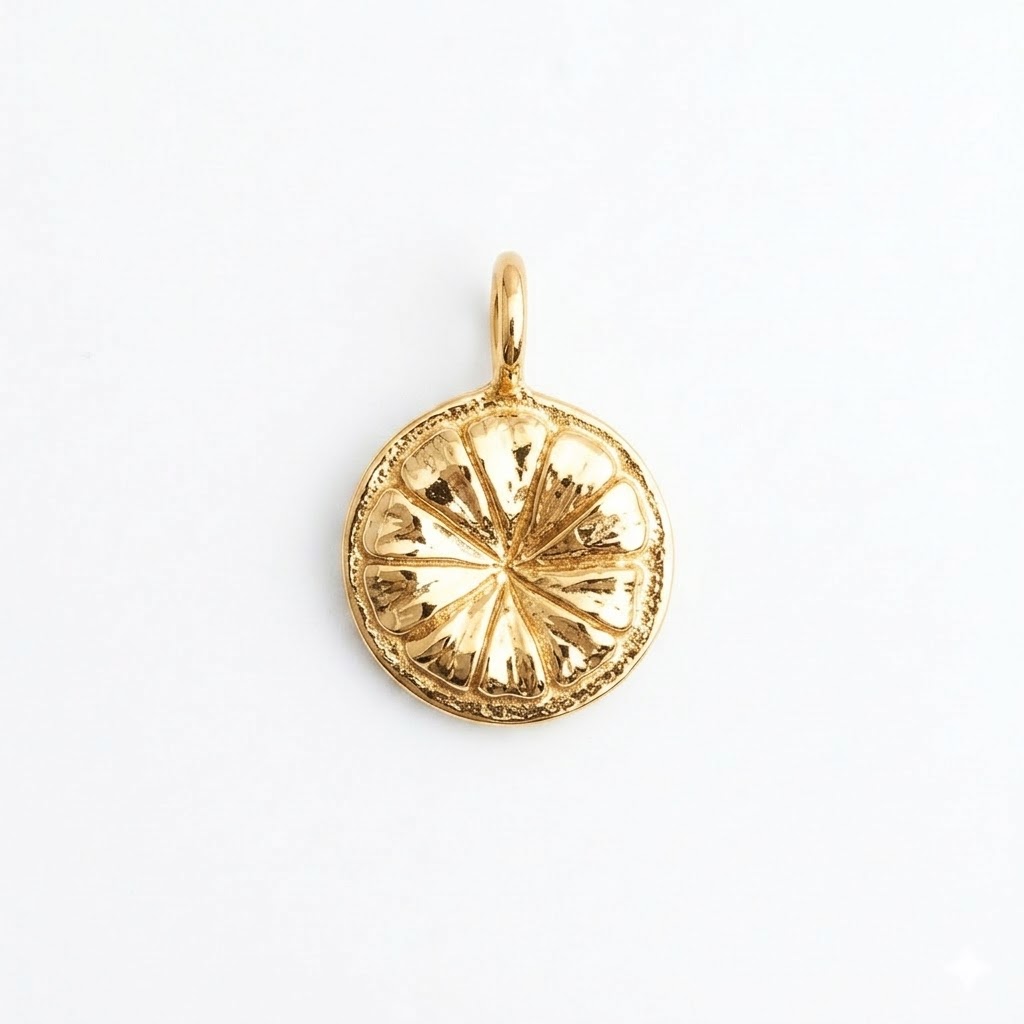 gold plated brass Lotus Bud flower charm CH194G