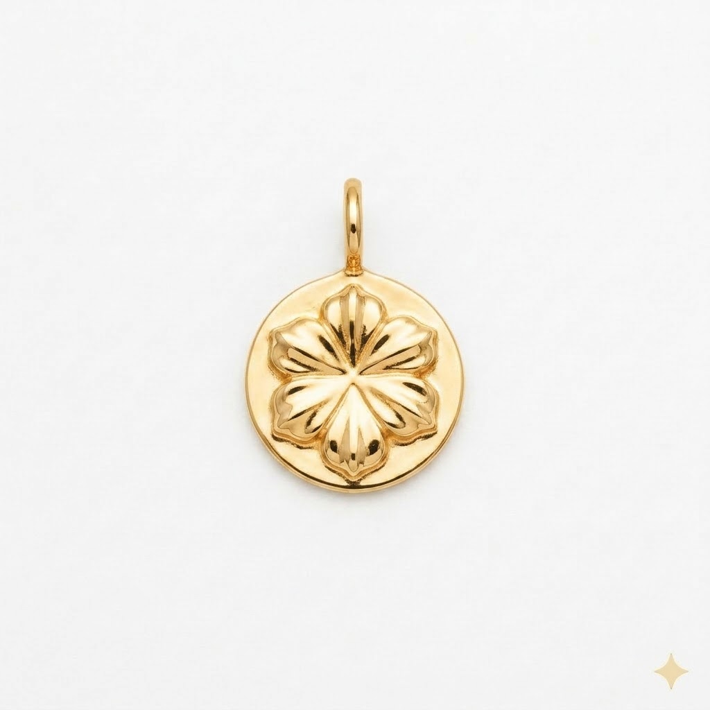 gold plated brass Orchid Dendrobium flower charm CH199G