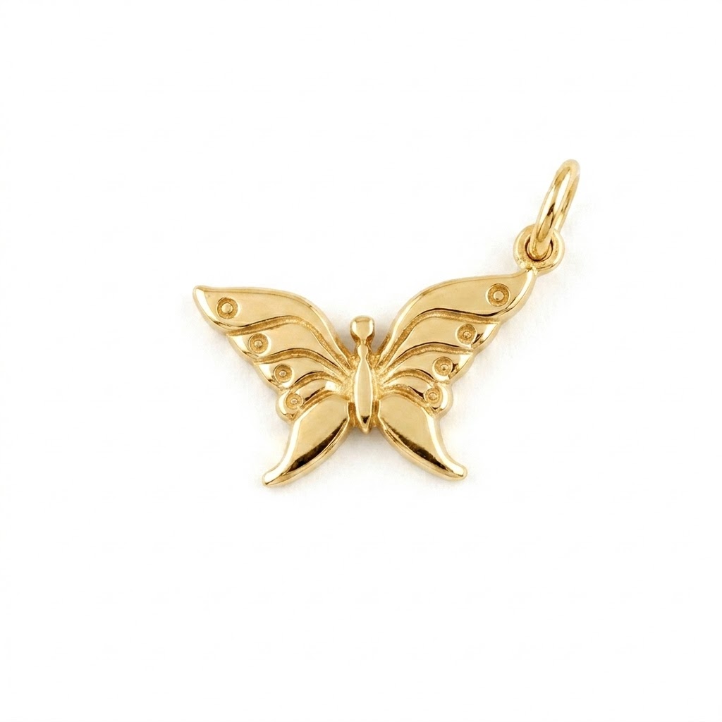 gold plated brass butterfly charm CH079G
